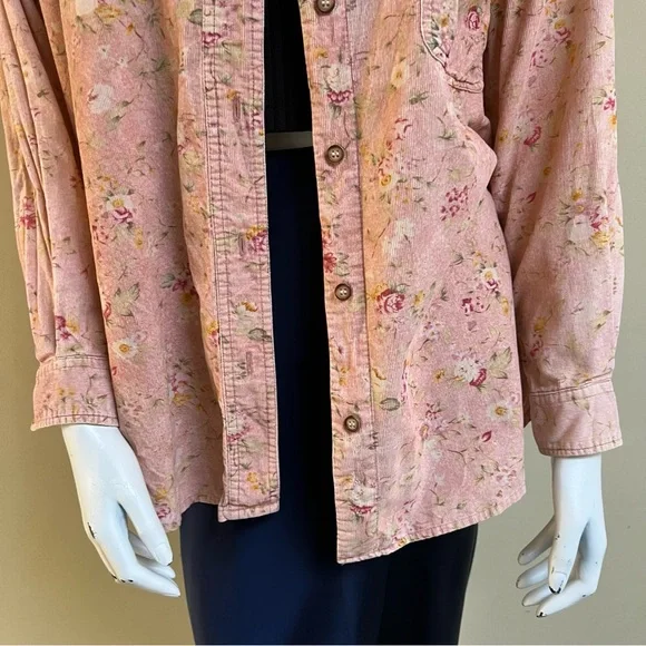 Vintage Corduroy Floral Blouse - Picture 5 of 6